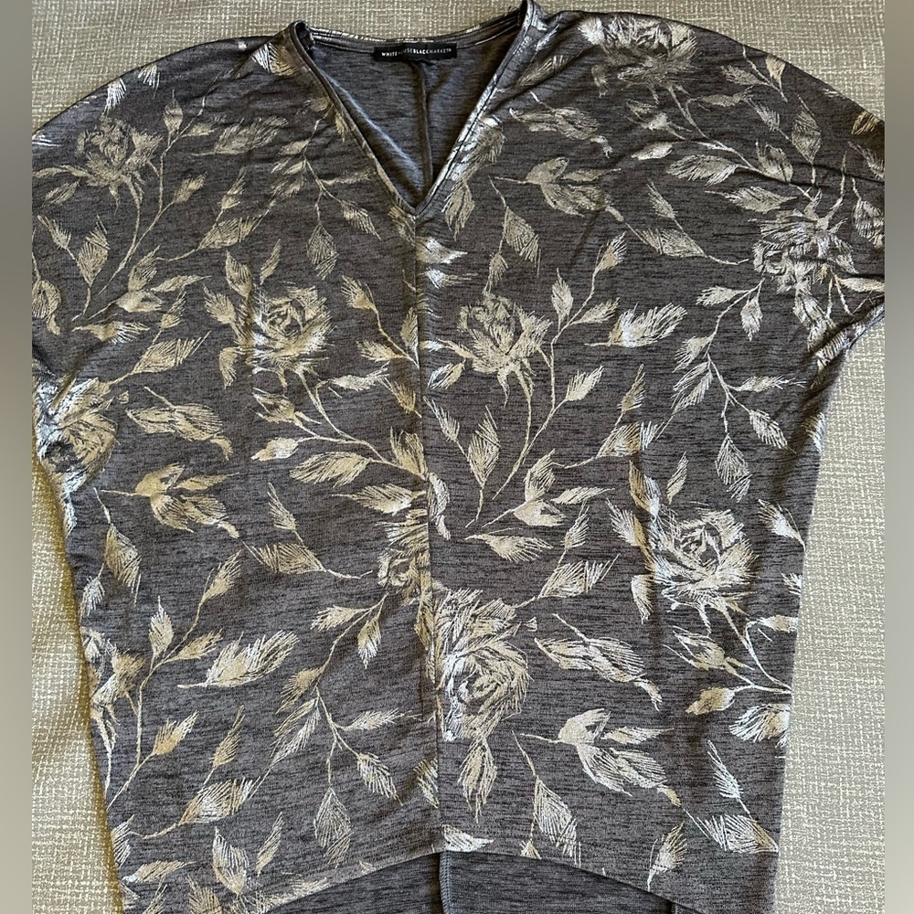 WHBM Long Sleeve Jetsetter Dolman Sleeve Tunic Silver Gray size XS - Picture 10 of 14